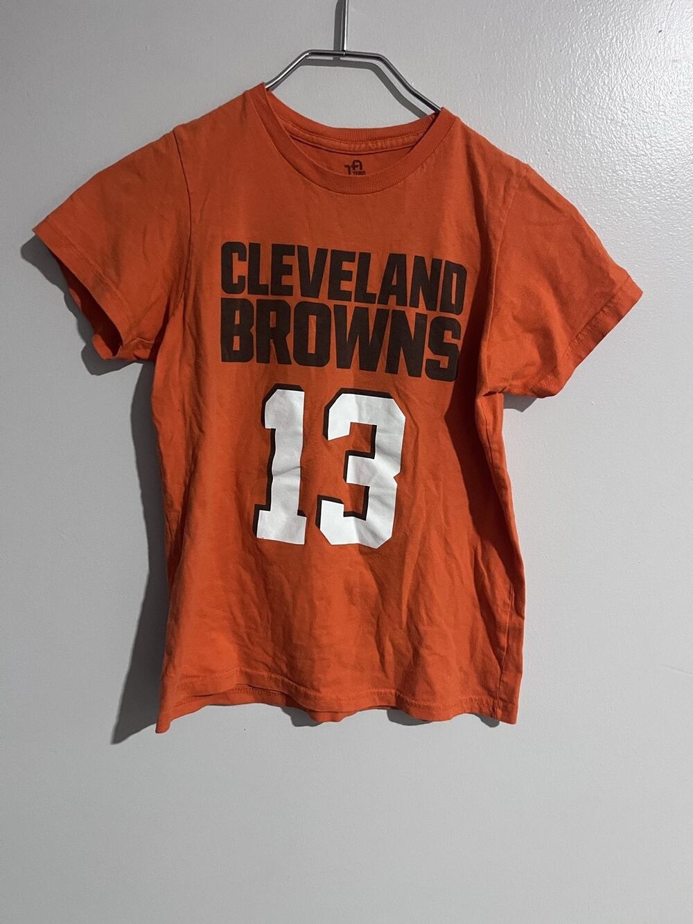 Team Athletics T-Shirt Kids 10-12 Orange Cleveland Browns Beckham Jr 13 Tagless